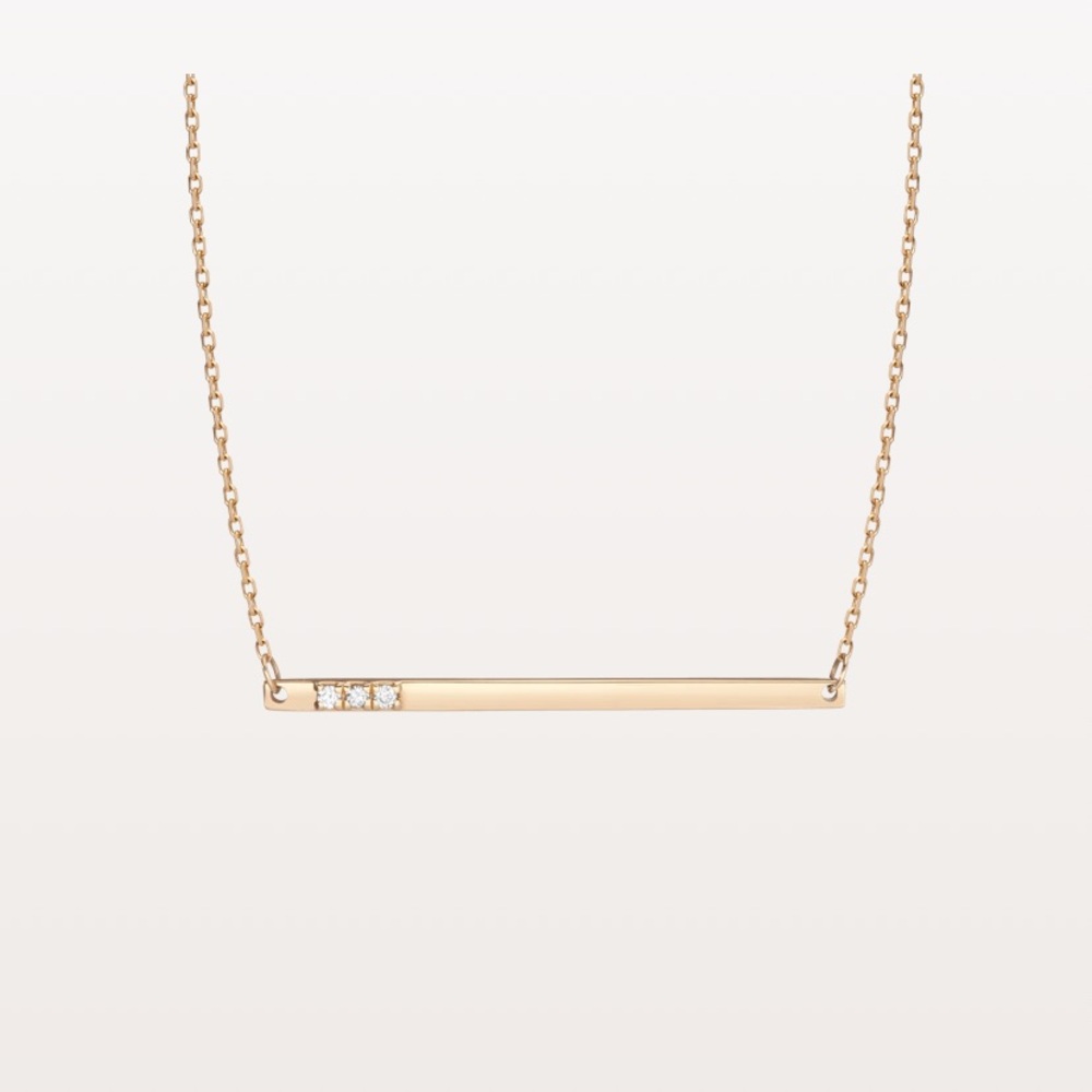 Aurate Gold Bar Necklace With Diamonds